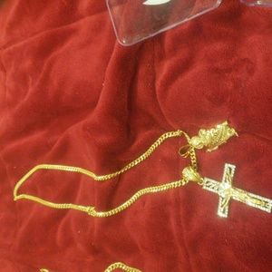 14k solid gold 28in cuban chain set